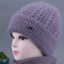 Santa cap children winter warm hat plus velvet thick grandma knitted beanie middle-aged mother mother-in-law cotton hat