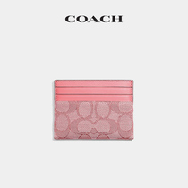  COACH Coach classic logo jacquard card bag fashion simple card bag