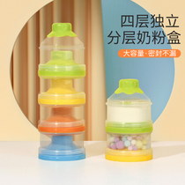 Milk powder box portable out of large capacity four layers with milk powder grid baby separation baby compartment multi-layer artifact