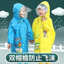 Childrens raincoats primary school boys girls school bags kindergarten baby cartoon poncho zipper