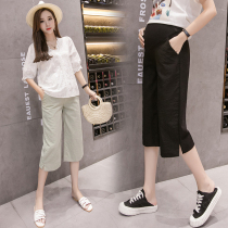 Pregnant women Capri pants summer wear thin fashion summer pregnant womens shorts summer wear loose wide leg pants maternity wear 7