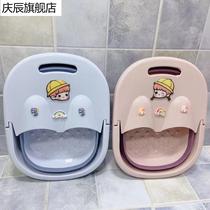 Cartoon foldable plastic children bubble bucket cute boybaby massage small foot basin girl home dorm
