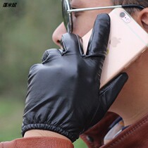 Glove men thin winter touch screen driver driving non-slip thick velvet gloves locomotive motorcycle riding