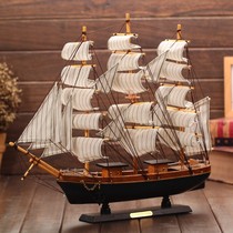 Smooth sailing ship ornaments solid wood Zhaocai opening gifts living room entrance TV cabinet home wine cabinet decorations
