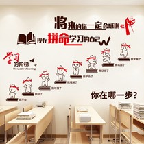 Inspirational wall sticker self-adhesive learning slogan background wall campus class classroom culture layout Wall study decoration