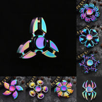 Fingertip gyro Metal colorful luminous finger spiral rotation childrens student steel alloy toy rotor gyro