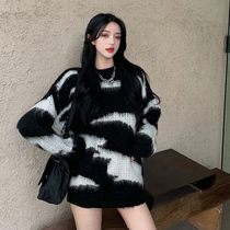 Net red sweater 2021 new womens autumn and winter wear loose Korean lazy style Western style pullover sweater top