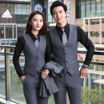 Hotel overalls autumn and winter professional vest set female restaurant restaurant bar KTV waiter uniform men