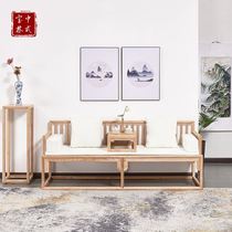 New Chinese style solid wood Luohan bed sitting dual use Zen sofa bed modern villa living room furniture Chinese style