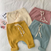 Korean childrens clothing baby big pp leggings spring men and women Baby cute threaded trousers elastic pants
