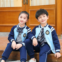 Kindergarten garden clothes autumn and winter clothes plus velvet three-piece set childrens school uniforms Spring first grade primary school sports class uniforms