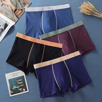 4 articles for mens underwear mens underpants mens cotton four corners pants sports breathable cotton large size flat angle pants loose fattening students
