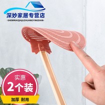 Fly swatter plastic net shot does not suck household thickened extended handle manual large mosquito swatter artifact silicone
