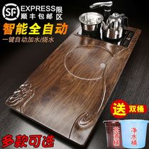 Automatic tea tray Solid wood household simple one-piece small tea table induction cooker Big tea sea tea set Office drainage