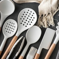 Nordic white silicone spatula non-stick special shovel silicone stir-fried spoon shovel household kitchenware set small soup spoon