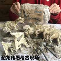 Dinosaur fossil archaeological excavation toy raw stone gem terracotta DIY material handmade Tyrannosaurus childrens blind box