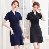 Summer new high-end short-sleeved professional stretch dress temperament fashion sales department beauty salon gold shop work clothes