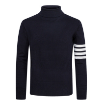 THOM BROWNE Autumn and Winter couples turtleneck sweater cashmere slim men and women pullover sweater TB coat