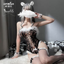 Feimu sexy bunny one-piece uniform temptation perspective crotch-opening sex underwear passion suit stockings 7477