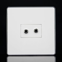 Silver edge free of welding 86 type 3 5 headphones Audio socket panel Double holes 3 5 Earphone socket wall socket