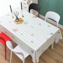 PVC tablecloth Waterproof oil-proof anti-scalding leave-in rectangular tablecloth Household table cloth Coffee table pad ins plastic tablecloth