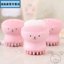 Cleanser manual double-sided facial washer brush head deep cleaning pores soft hair silicone artifact face female face milk