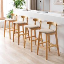 Bar chair solid wood bar table modern minimalist home back stool bar high stool milk tea shop front desk chair AliExpress