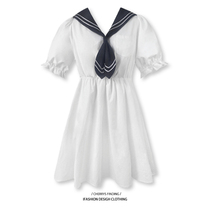 Peach search-Send a letter to the wind-Japanese college style Navy collar white blue lapel JK uniform sailor suit dress female