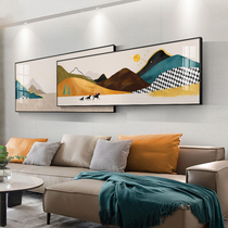 Living room decorative painting Modern light luxury style Hanging painting Nordic landscape Sofa background wall abstract atmospheric landscape mural