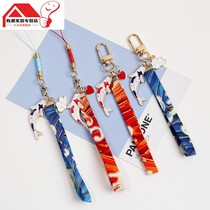 Handmade cute Japanese koi short rope wrist rope mobile phone lanyard U key pendant mobile phone pendant