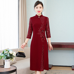 Fall-in-law wedding dress up autumn winter dress up high-end wedding wedding wedding mother dress noble young manners