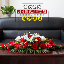 Fake flower Simulation flower Business etiquette table flower Conference room Lecture table flower Hotel table decoration floral art desk flower