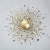 Xuanguan Iron Sun Mirror Wall Decoration Wall Hanging Parts Living Room Backwall Hanging Decoration Model Room Soft Light Luxury Decoration