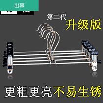 10-pack pants rack pants clip household stainless steel pants rack non-slip pants clip hanger retractable pants clip