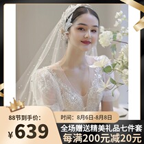 Wedding dress 2021 new bridal temperament trailing deep V-neck large size forest super fairy dream simple small summer