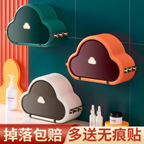 Cloud wash towel shelf creative cute non-perforated toilet washcloth shelf wall-mounted disposable