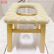 The old man toilet chair Solid wood pregnant woman stool Wooden toilet simple mobile toilet chair toilet Old household