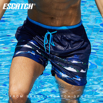 Swimming trunks mens anti-embarrassing flat corner loose beach shorts quick-drying professional swimwear large size hot spring swimming set