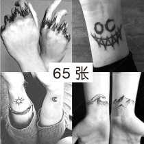 Cool tattoo stickers ins wind finger dark black simple neck wrist tattoo stickers waterproof men and women personality lasting tide