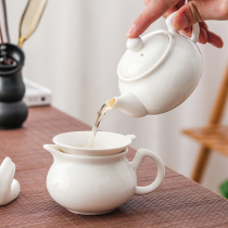 Bone china teapot tea cup white ceramic cover bowl tea maker white porcelain tea leak public Cup home tea tray kung fu tea set