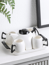 Nordic ins teacup tea set Household modern ceramic teapot living room simple creative set cup flower tea cup