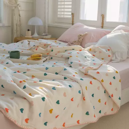 Хлопковое двухэтажное марлевое летнее прохладное одеяло, летнее одеяло