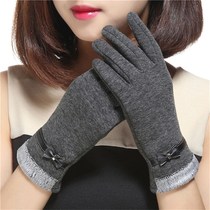 Net red same womens gloves autumn and winter plus velvet womens gloves warm cute fashion gloves cold-proof driving thick gloves