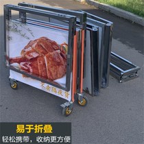 Entrepreneurship stall portable high-quality snack car stainless steel hand push stall car folding table commercial telescopic