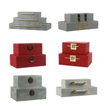 New Chinese home style ornaments model room jewelry box white square jewelry box can be customized