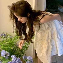Student beautiful sister ~ Han sweet gentle wind Princess French first love super fairy Pearl sling dress female