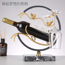 New Chinese wine rack ornaments shelf home grape rack industrial style decoration red wine cup holder upside down Creative