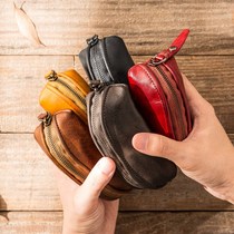 Retro leather storage key bag personality multifunctional coin wallet head layer planting cowhide handmade car universal bag