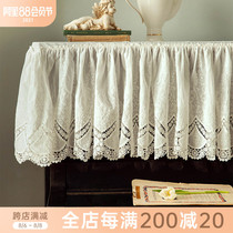 Romantic Paris piano cover White lace half cover French simple style dust cover Electronic piano Guzheng cover cloth cover towel