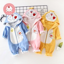 Autumn baby jumpsuit cotton male baby Spring and Autumn Winter Princess Hayi female newborn full moon clothes